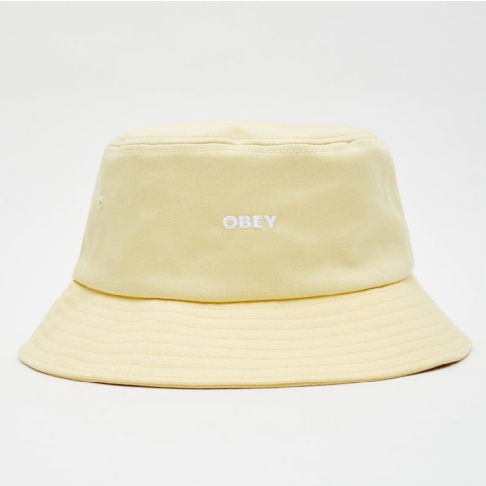 NWT Obey Twill Bold Bucket Hat in Butter Yellow